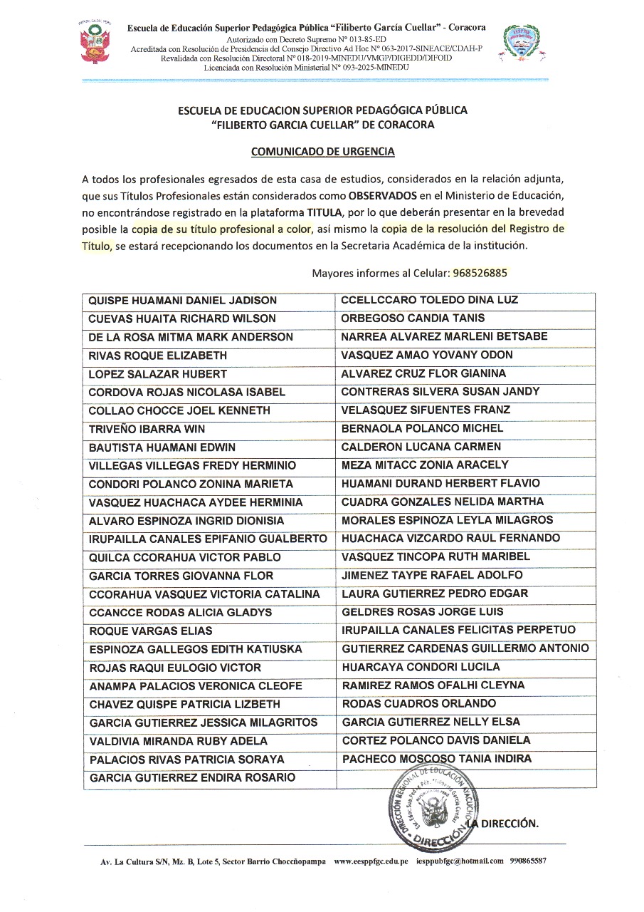 COMUNICADO
